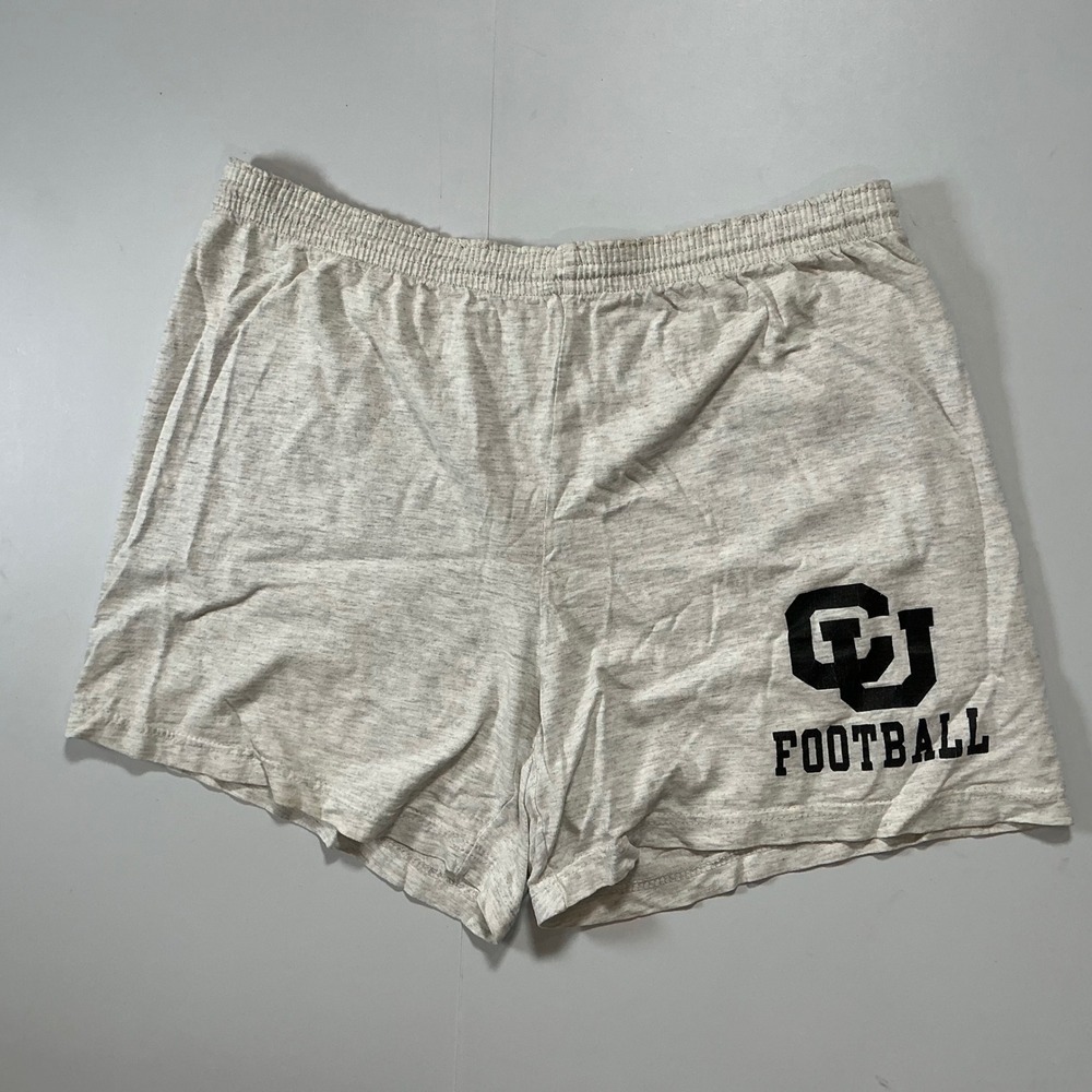 VTG USA Made 90s Russell Colorado CU Buffalo Buffs Football Shorts Men L Grey
